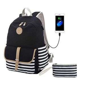 NEW! Striped Backpack, & Clutch Bundle